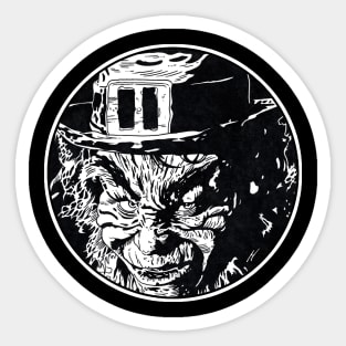 LEPRECHAUN (Circle Black and White) Sticker